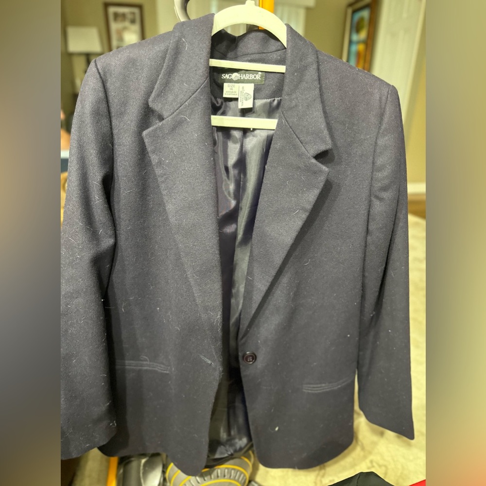 Navy Blue sag harbor skirt suit